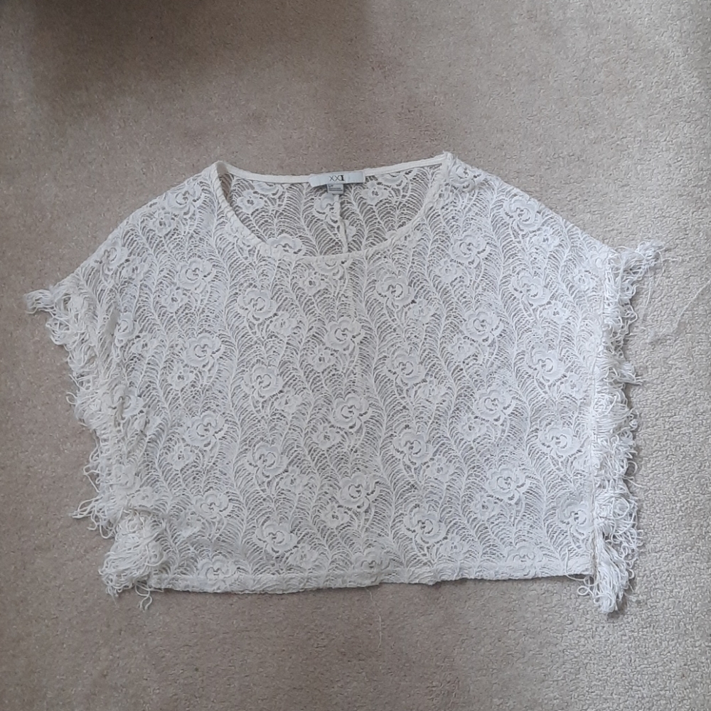 Fringed lace top